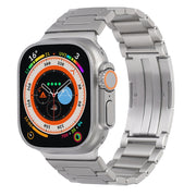 For Apple Watch SE 2022 40mm Stainless Steel H-Shaped Fold Buckle Watch Band(Silver)
