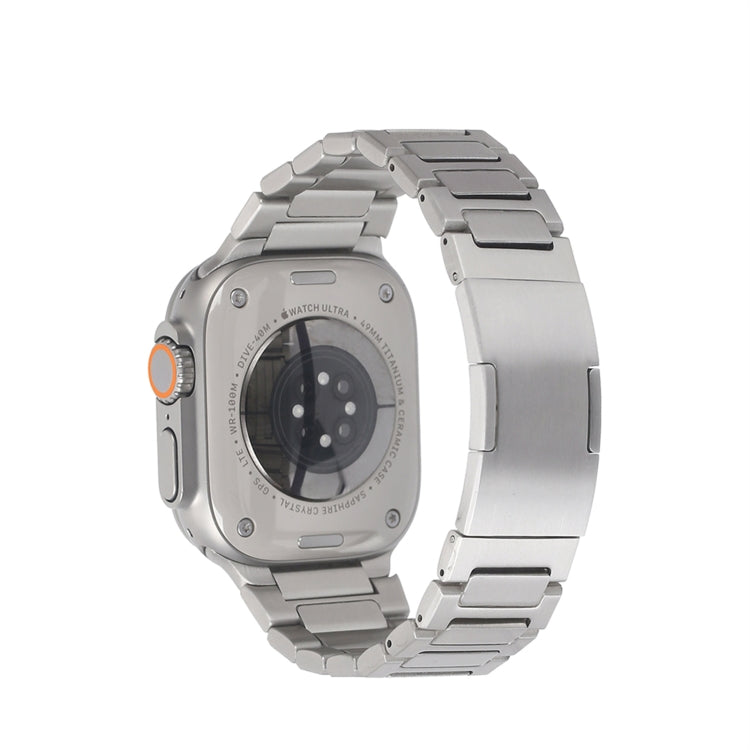 For Apple Watch Series 4 44mm Stainless Steel H-Shaped Fold Buckle Watch Band(Silver) - Watch Bands by PMC TechLife | Online Shopping South Africa | PMC TechLife | Buy Now Pay Later Mobicred