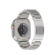 For Apple Watch Series 5 40mm Stainless Steel H-Shaped Fold Buckle Watch Band(Silver)