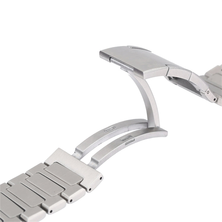 For Apple Watch Series 6 40mm Stainless Steel H-Shaped Fold Buckle Watch Band(Silver) - Watch Bands by PMC TechLife | Online Shopping South Africa | PMC TechLife | Buy Now Pay Later Mobicred