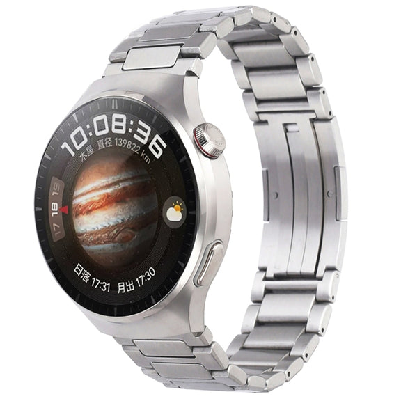 For Huawei Watch 4 / 4 Pro H-Shaped Folding Buckle Stainless Steel Metal Watch Band(Silver)