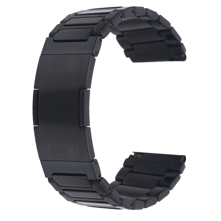 For Huawei Watch 4 / 4 Pro H-Shaped Folding Buckle Stainless Steel Metal Watch Band(Black)