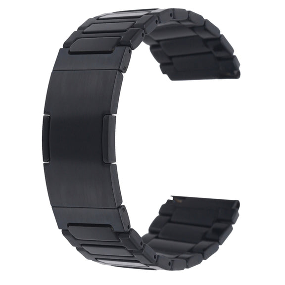 For Huawei Watch Ultimate / Buds H-Shaped Folding Buckle Stainless Steel Metal Watch Band(Black)