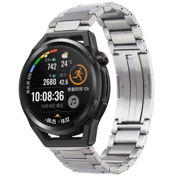 For Huawei Watch GT Runner H-Shaped Folding Buckle Stainless Steel Metal Watch Band(Silver)