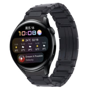 For Huawei Watch3 / Watch3 Pro H-Shaped Folding Buckle Stainless Steel Metal Watch Band(Black)