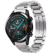 For Huawei Watch GT2 46mm / Watch GT H-Shaped Folding Buckle Stainless Steel Metal Watch Band(Silver) - Watch Bands by PMc TechLife | Online Shopping South Africa | PMc TechLife | Buy Now Pay Later Mobicred