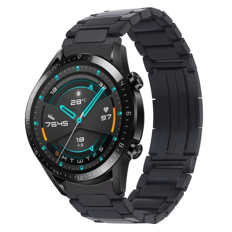 For Huawei Watch GT2 46mm / Watch GT H-Shaped Folding Buckle Stainless Steel Metal Watch Band(Black) - free shipping - PMc TechLife - Order now!