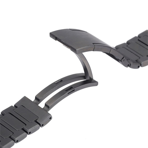 For Huawei Watch3 / Watch3 Pro H-Shaped Folding Buckle Stainless Steel Metal Watch Band(Black)