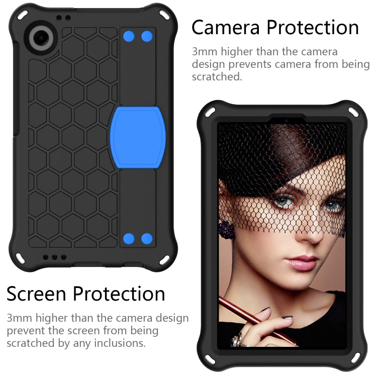 For Samsung Galaxy Tab A9 8.7 X110/X115 Honeycomb EVA Hybrid PC Tablet Case with Strap(Black+Blue) - Galaxy Tab A9 by PMC TechLife | Online Shopping South Africa | PMC TechLife