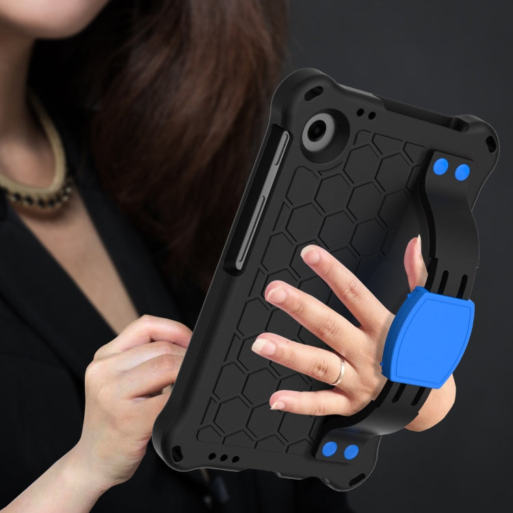 For Samsung Galaxy Tab A9 8.7 X110/X115 Honeycomb EVA Hybrid PC Tablet Case with Strap(Black+Blue) - Galaxy Tab A9 by PMC TechLife | Online Shopping South Africa | PMC TechLife