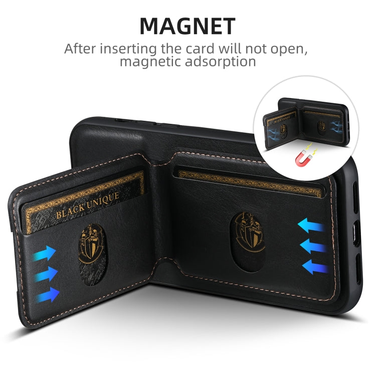 For iPhone 16 Pro Max Suteni H02 Leather Wallet Stand Back Phone Case(Black) - free shipping - PMC Jewellery - Order now!