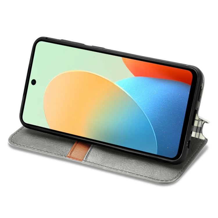 For Tecno Spark Go 2024 Cubic Grid Pressed Magnetic Leather Phone Case(Grey) - Tecno Cases by PMC Jewellery | Online Shopping South Africa | PMC Jewellery | Buy Now Pay Later Mobicred