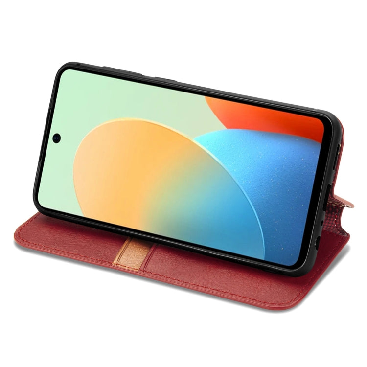 For Tecno Spark Go 2024 Cubic Grid Pressed Magnetic Leather Phone Case(Red) - Tecno Cases by PMC Jewellery | Online Shopping South Africa | PMC Jewellery | Buy Now Pay Later Mobicred
