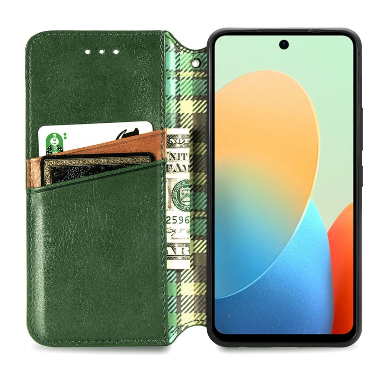 For Tecno Spark Go 2024 Cubic Grid Pressed Magnetic Leather Phone Case(Green) - Tecno Cases by PMC Jewellery | Online Shopping South Africa | PMC Jewellery | Buy Now Pay Later Mobicred
