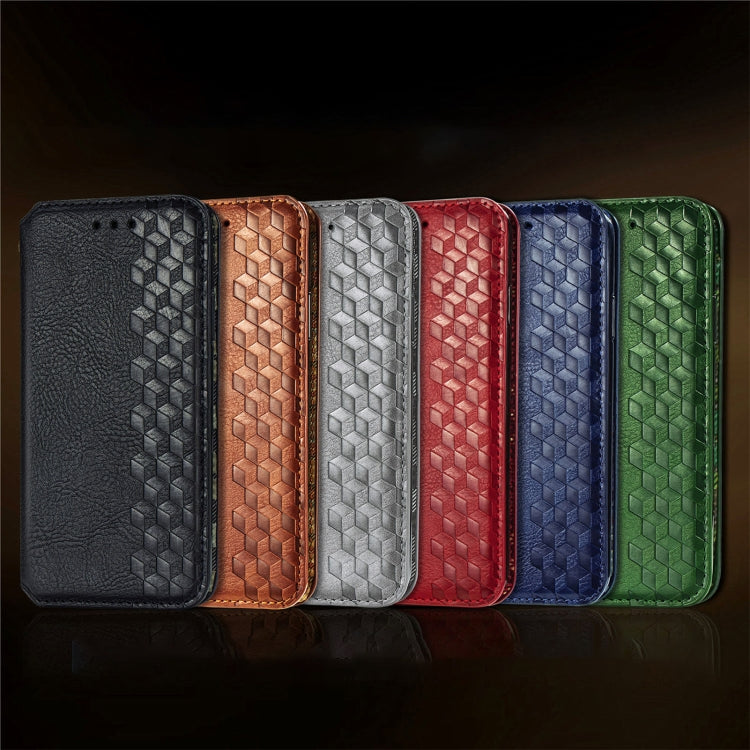 For Tecno Spark Go 2024 Cubic Grid Pressed Magnetic Leather Phone Case(Brown)