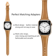 For Apple Watch Ultra 49mm Plain Leather Butterfly Buckle Watch Band(Brown+Rose Gold)