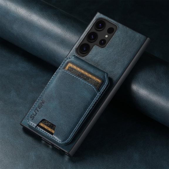 For Samsung Galaxy S24+ 5G Suteni H02 Leather Wallet Stand Back Phone Case(Blue)