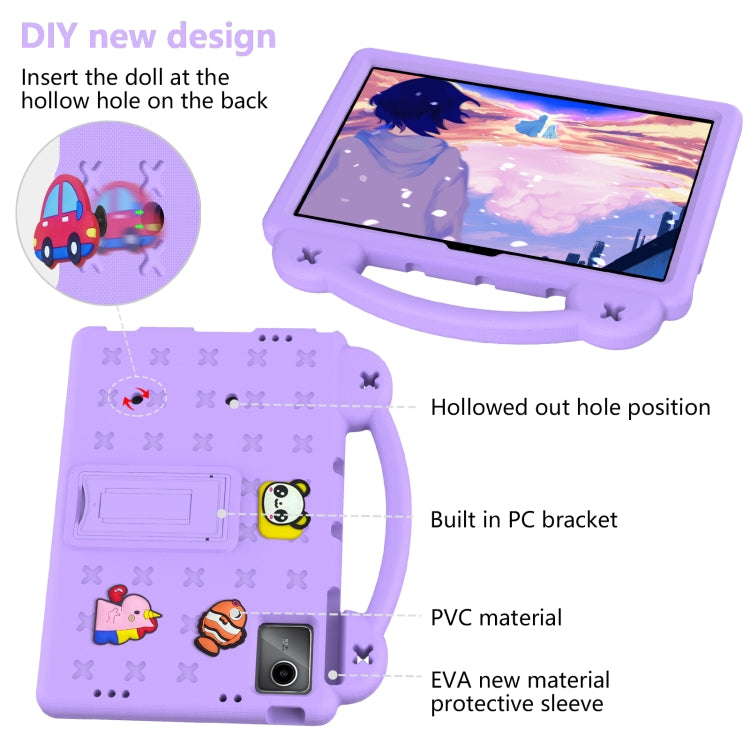 For Lenovo Tab M11 / Xiaoxin Pad 2024 Handle Kickstand Children EVA Shockproof Tablet Case(Light Purple)