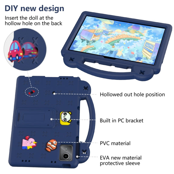 For Lenovo Tab M11 / Xiaoxin Pad 2024 Handle Kickstand Children EVA Shockproof Tablet Case(Navy Blue)
