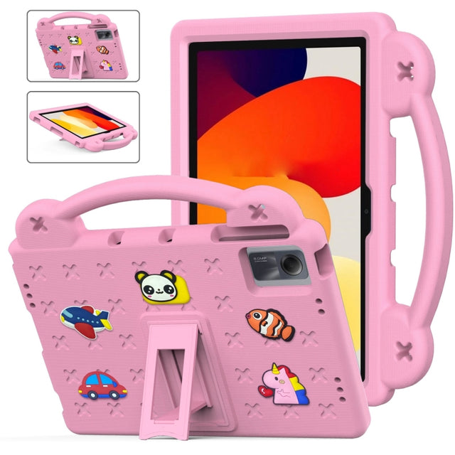 For Xiaomi Redmi Pad SE 11 2023  Handle Kickstand Children EVA Shockproof Tablet Case(Pink)