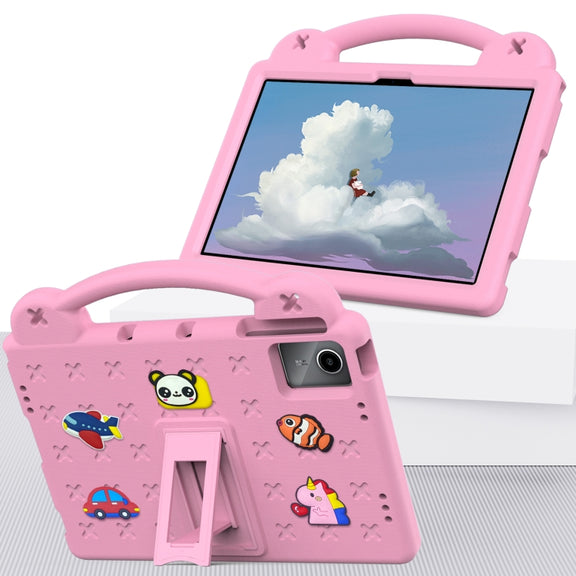 For TCL Tab 11 9466x3 Handle Kickstand Children EVA Shockproof Tablet Case(Pink)