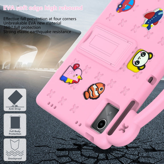 For TCL Tab 11 9466x3 Handle Kickstand Children EVA Shockproof Tablet Case(Pink)
