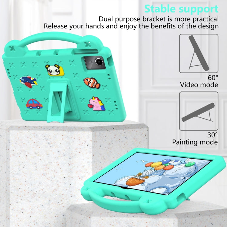 For TCL Tab 11 9466x3 Handle Kickstand Children EVA Shockproof Tablet Case(Mint Green)