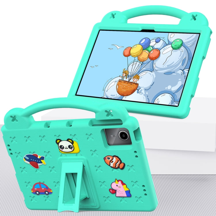 For TCL Tab 11 9466x3 Handle Kickstand Children EVA Shockproof Tablet Case(Mint Green)