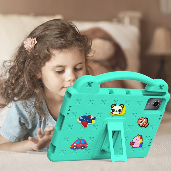 For TCL Tab 11 9466x3 Handle Kickstand Children EVA Shockproof Tablet Case(Mint Green)