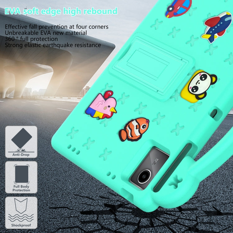 For TCL Tab 11 9466x3 Handle Kickstand Children EVA Shockproof Tablet Case(Mint Green)