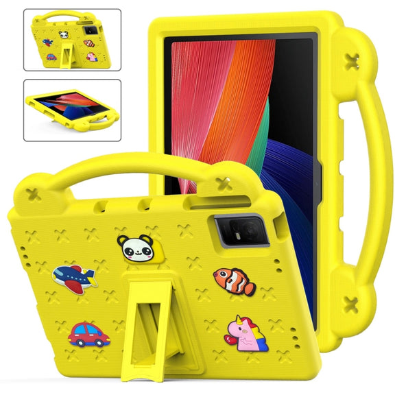 For TCL Tab 11 9466x3 Handle Kickstand Children EVA Shockproof Tablet Case(Yellow)