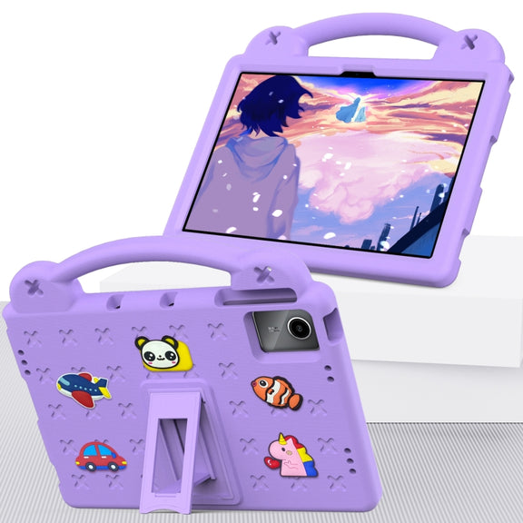 For TCL Nxt Pader 11 2023 Handle Kickstand Children EVA Shockproof Tablet Case(Light Purple)