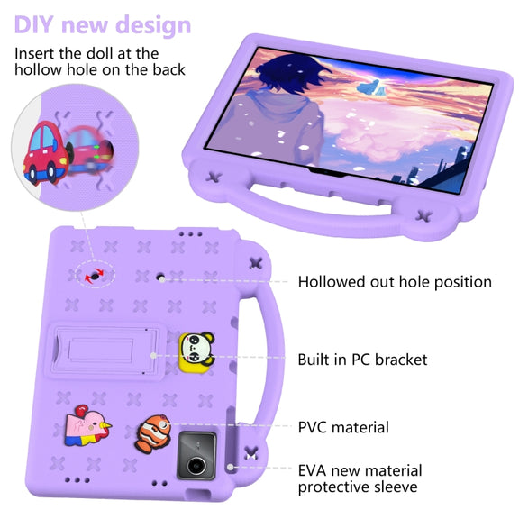 For TCL Nxt Pader 11 2023 Handle Kickstand Children EVA Shockproof Tablet Case(Light Purple)
