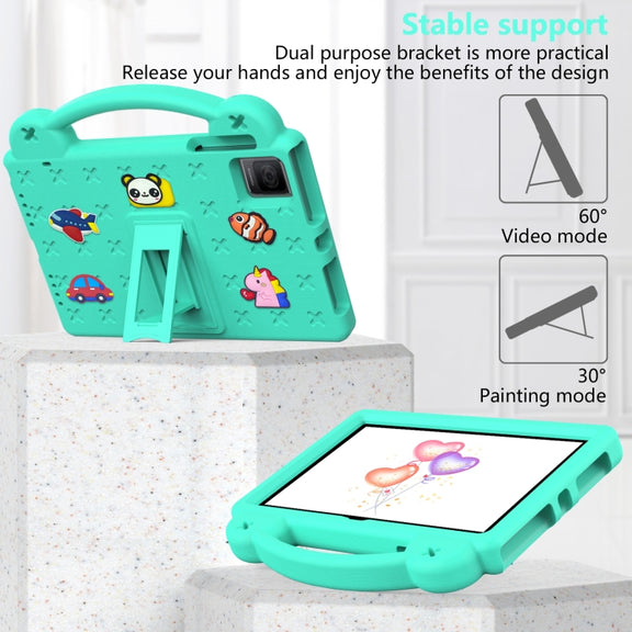 For TCL Tab 10 Gen2 10.36 2023 Handle Kickstand Children EVA Shockproof Tablet Case(Mint Green)