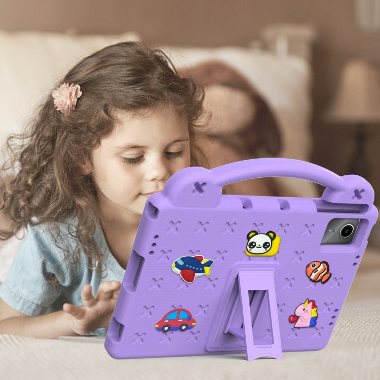For Onn Tbspg 100110027 2023 Handle Kickstand Children EVA Shockproof Tablet Case(Light Purple)