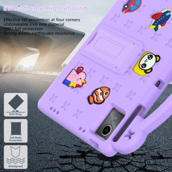 For Onn Tbspg 100110027 2023 Handle Kickstand Children EVA Shockproof Tablet Case(Light Purple)