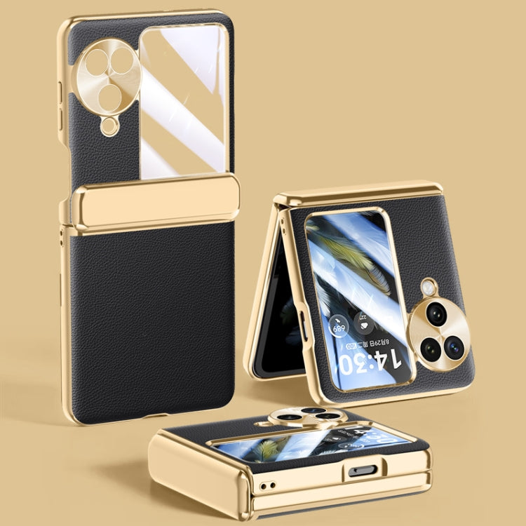 For OPPO Find N3 Flip Electroplated Case-film Integral Hinge Shockproof Phone Case(Black) - Find N3 Flip Cases by PMC TechLife | Online Shopping South Africa | PMC TechLife | Buy Now Pay Later Mobicred