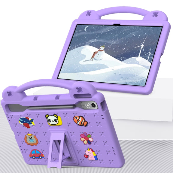 For  Lenovo Tab  P12 / Xiaoxin Pad Pro 12.7 Handle Kickstand Children EVA Shockproof Tablet Case(Light Purple)