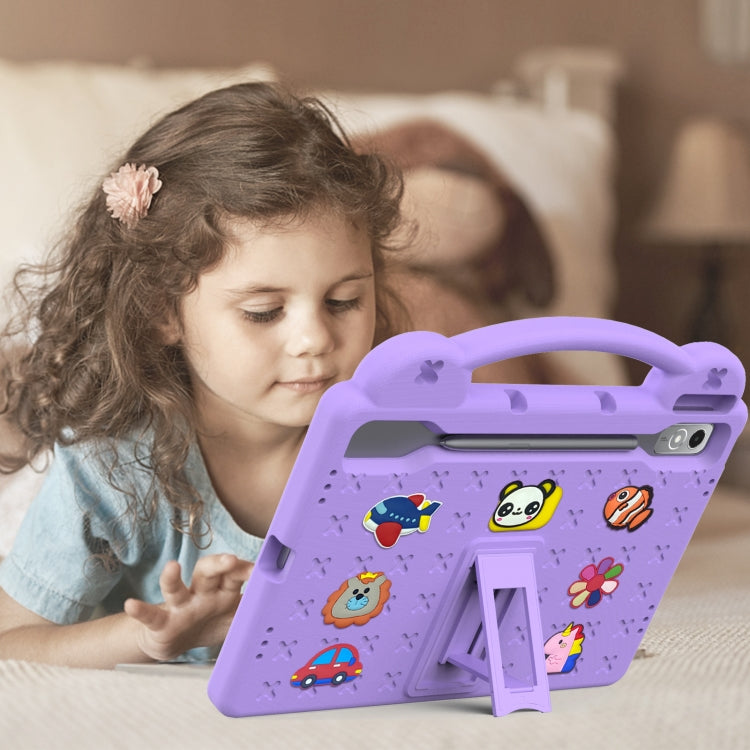 For  Lenovo Tab  P12 / Xiaoxin Pad Pro 12.7 Handle Kickstand Children EVA Shockproof Tablet Case(Light Purple)
