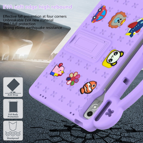 For  Lenovo Tab  P12 / Xiaoxin Pad Pro 12.7 Handle Kickstand Children EVA Shockproof Tablet Case(Light Purple)