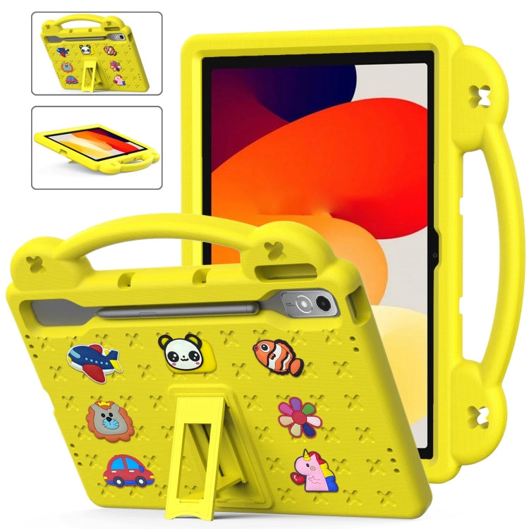 For  Lenovo Tab  P12 / Xiaoxin Pad Pro 12.7 Handle Kickstand Children EVA Shockproof Tablet Case(Yellow) - free shipping - PMC TechLife - Order now!