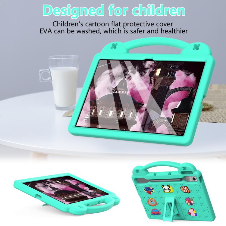For  Lenovo Xiaoxin Pad Pro 12.7 2025 Handle Kickstand Children EVA Shockproof Tablet Case(Mint Green)