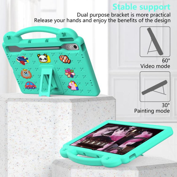 For  Lenovo Xiaoxin Pad Pro 12.7 2025 Handle Kickstand Children EVA Shockproof Tablet Case(Mint Green)