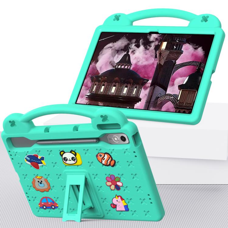 For  Lenovo Xiaoxin Pad Pro 12.7 2025 Handle Kickstand Children EVA Shockproof Tablet Case(Mint Green)