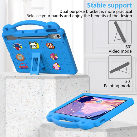 For  Lenovo Xiaoxin Pad Pro 12.7 2025 Handle Kickstand Children EVA Shockproof Tablet Case(Sky Blue)