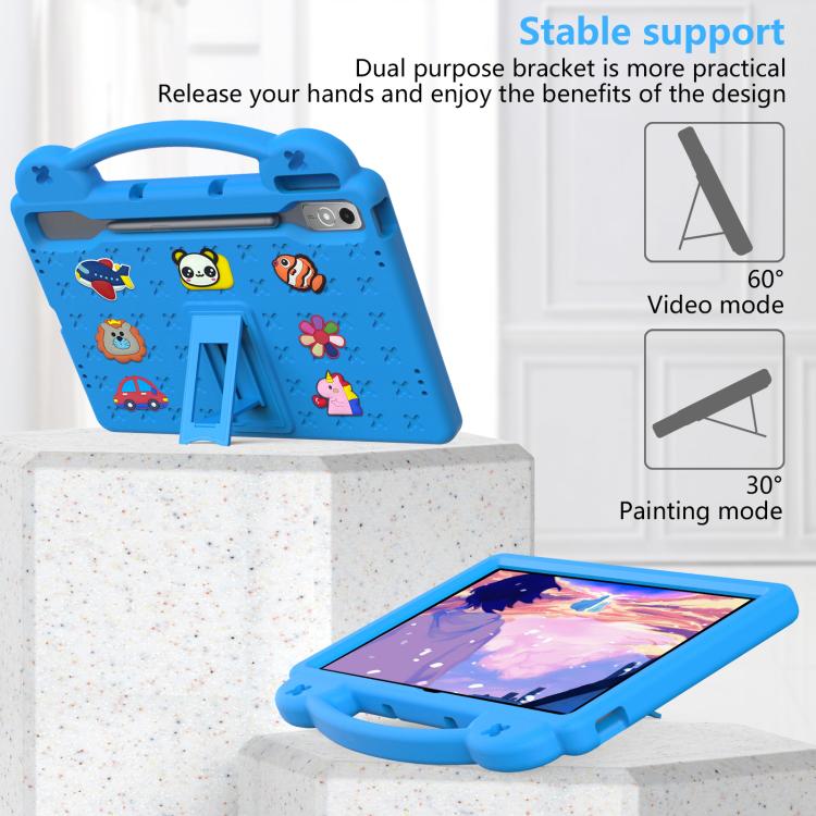 For  Lenovo Xiaoxin Pad Pro 12.7 2025 Handle Kickstand Children EVA Shockproof Tablet Case(Sky Blue)