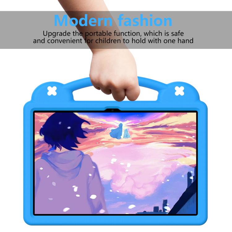 For  Lenovo Xiaoxin Pad Pro 12.7 2025 Handle Kickstand Children EVA Shockproof Tablet Case(Sky Blue)