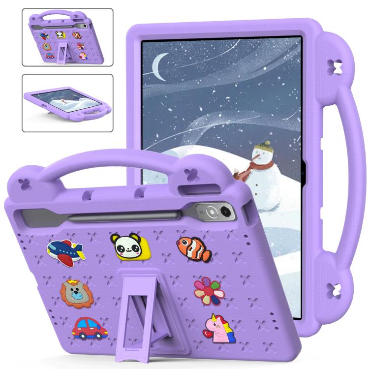 For  Lenovo Xiaoxin Pad Pro 12.7 2025 Handle Kickstand Children EVA Shockproof Tablet Case(Light Purple) - Lenovo by PMC TechLife | Online Shopping South Africa | PMC TechLife | Buy Now Pay Later Mobicred