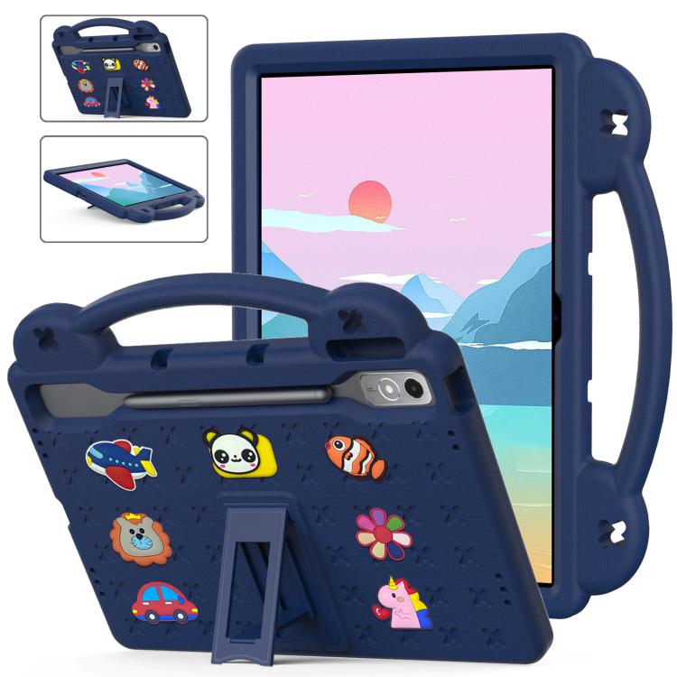 For  Lenovo Xiaoxin Pad Pro 12.7 2025 Handle Kickstand Children EVA Shockproof Tablet Case(Navy Blue) - Lenovo by PMC TechLife | Online Shopping South Africa | PMC TechLife | Buy Now Pay Later Mobicred