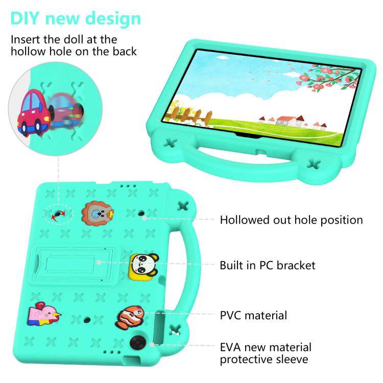 For Lenovo Tab TB-311 / WIFI 10.1 2025 Handle Kickstand Children EVA Shockproof Tablet Case(Mint Green)